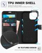 TUCCH iPhone 13 Wallet Case, iPhone 13 PU Leather Case, Folio Flip Cover with RFID Blocking, Credit Card Slots, Magnetic Clasp Closure - Full Grain Black