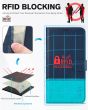 TUCCH iPhone 13 Wallet Case, iPhone 13 PU Leather Case, Folio Flip Cover with RFID Blocking, Credit Card Slots, Magnetic Clasp Closure - Blue & Lake Blue