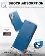 TUCCH iPhone 14 Wallet Case, iPhone 14 PU Leather Case, Folio Flip Cover with RFID Blocking, Credit Card Slots, Magnetic Clasp Closure - Retro Blue