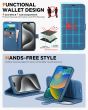 TUCCH iPhone 15 Pro Magnetic Detachable Leather Wallet Case, iPhone 15 Pro 2in1 Flip Cover - Light Blue