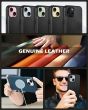 Shieldon iPhone 15 Plus Genuine Leather case, MagSafe Compatible, Raised Edges Slim Fit Non-Slip Shockproof Protective Phone Case for iPhone 15 Plus - Black