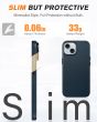 Shieldon iPhone 15 Plus Genuine Leather case, MagSafe Compatible, Raised Edges Slim Fit Non-Slip Shockproof Protective Phone Case for iPhone 15 Plus - Navy Blue