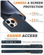 Shieldon iPhone 15 Pro Genuine Leather case, MagSafe Compatible, Raised Edges, Slim Fit Non-Slip Shockproof Protective Phone Case for iPhone 15 Pro - Navy Blue