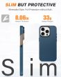 Shieldon iPhone 15 Pro Genuine Leather case, MagSafe Compatible, Raised Edges, Slim Fit Non-Slip Shockproof Protective Phone Case for iPhone 15 Pro - Royal Blue