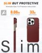 Shieldon iPhone 15 Pro Genuine Leather case, MagSafe Compatible, Raised Edges, Slim Fit Non-Slip Shockproof Protective Phone Case for iPhone 15 Pro - Wine Red