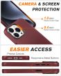 Shieldon iPhone 15 Pro Genuine Leather case, MagSafe Compatible, Raised Edges, Slim Fit Non-Slip Shockproof Protective Phone Case for iPhone 15 Pro - Wine Red