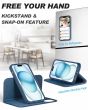 SHIELDON iPhone 15 Plus Detachable Magnetic Wallet Case, iPhone 15 Plus Genuine Leather Case,  2in1 MagSafe Compatible - Royal Blue