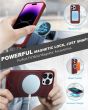 SHIELDON iPhone 15 Pro Max Magnetic Detachable Leather Case, iPhone 15 Pro Max Folio Case, MagSafe Compatible - Wine Red