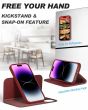 SHIELDON iPhone 15 Pro Max Magnetic Detachable Leather Case, iPhone 15 Pro Max Folio Case, MagSafe Compatible - Wine Red