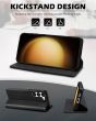 SHIELDON SAMSUNG Galaxy S23 Plus Wallet Case, SAMSUNG S23 Plus Leather Cover Flip Folio Book Case - Black