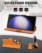 SHIELDON SAMSUNG Galaxy S23 Ultra Wallet Case, SAMSUNG S23 Ultra Leather Cover Flip Folio Book Case - Brown