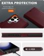 SHIELDON SAMSUNG Galaxy S23 Ultra Wallet Case, SAMSUNG S23 Ultra Leather Cover Flip Folio Book Case - Wine Red