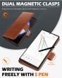 SHIELDON SAMSUNG Galaxy S23 Ultra Wallet Case, SAMSUNG S23 Ultra Leather Cover Flip Folio Book Case - Brown - Retro