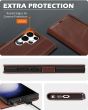 SHIELDON SAMSUNG Galaxy S23 Ultra Wallet Case, SAMSUNG S23 Ultra Leather Cover Flip Folio Book Case - Coffee - Retro