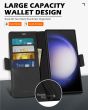 SHIELDON SAMSUNG Galaxy S24 Ultra Wallet Case, SAMSUNG S24 Ultra Leather Cover Flip Folio Book Case - Black