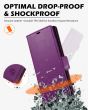 SHIELDON SAMSUNG Galaxy S24 Ultra Wallet Case, SAMSUNG S24 Ultra Leather Cover Flip Folio Book Case - Purple