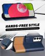 TUCCH SAMSUNG GALAXY A54 Wallet Case, SAMSUNG A54 Leather Case Folio Cover - Dark Blue & Brown