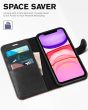 TUCCH iPhone 11 Wallet Case with Magnetic, iPhone 11 Leather Case - Black & Brown