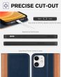 TUCCH iPhone 12 Wallet Case, iPhone 12 Pro Wallet Case, Flip Cover with Stand, Credit Card Slots, Magnetic Closure for iPhone 12 / Pro 6.1-inch 5G - Blue&Brown