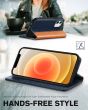 TUCCH iPhone 12 Wallet Case, iPhone 12 Pro Wallet Case, Flip Cover with Stand, Credit Card Slots, Magnetic Closure for iPhone 12 / Pro 6.1-inch 5G - Blue&Brown