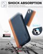 TUCCH iPhone 12 Wallet Case, iPhone 12 Pro Wallet Case, Flip Cover with Stand, Credit Card Slots, Magnetic Closure for iPhone 12 / Pro 6.1-inch 5G - Blue&Brown