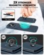 TUCCH Magnetic Case with Removable Wallet Card Holder for iPhone 15, Magsafe Compatible, Raise Edges Protective Case with Finger Grip Stand and RIFD Blocking for Regular iPhone 15 - Blue