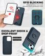TUCCH iPhone 15 Plus Magnetic Phone Case with Removable Card Holder, Magsafe Compatible Shockproof PU Protective Case with Raised Edges - Blue