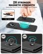 TUCCH Magnetic Case with Removable Wallet Card Holder for iPhone 15, Magsafe Compatible, Raise Edges Protective Case with Finger Grip Stand and RIFD Blocking for Regular iPhone 15 - Black