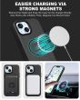 TUCCH iPhone 15 Plus Magnetic Phone Case with Removable Card Holder, Magsafe Compatible Shockproof PU Protective Case with Raised Edges - Black