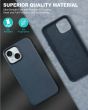 TUCCH iPhone 15 Plus Magnetic PU Leather Case, Magsafe Compatible Slim Shockproof Protective Case with Raised Edges - Blue