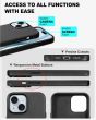 TUCCH iPhone 15 Plus Magnetic PU Leather Case, Magsafe Compatible Slim Shockproof Protective Case with Raised Edges - Black