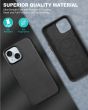 TUCCH iPhone 15 Plus Magnetic PU Leather Case, Magsafe Compatible Slim Shockproof Protective Case with Raised Edges - Black
