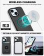 TUCCH iPhone 15 Plus Magnetic PU Leather Case, Magsafe Compatible Slim Shockproof Protective Case with Raised Edges - Black