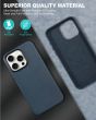 TUCCH iPhone 15 Pro Magnetic PU Leather Case, Magsafe Compatible Shockproof Protective Case with Raised Edges - Blue