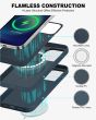 TUCCH iPhone 15 Pro Magnetic PU Leather Case, Magsafe Compatible Shockproof Protective Case with Raised Edges - Blue
