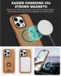 TUCCH iPhone 15 Pro Magnetic Phone Case with Removable Card Holder, Magsafe Compatible and Raised Edges for Screen and Camera Protection - Brown