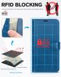 TUCCH iPhone 15 Pro Leather Wallet Case, iPhone 15 Pro Flip Cover - Retro Blue