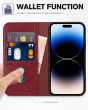TUCCH iPhone 15 Pro Wallet Case, iPhone 15 Pro Stand Case - Dark Red