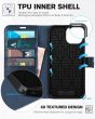 TUCCH iPhone 15 Pro Max Leather Wallet Case, iPhone 15 Pro Max Flip Phone Case - Dark Blue
