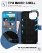 TUCCH iPhone 15 Pro Max Leather Wallet Case, iPhone 15 Pro Max Flip Phone Case - Light Blue