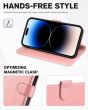TUCCH iPhone 15 Pro Max Leather Wallet Case, iPhone 15 Pro Flip Phone Case - Wristband Rose Gold