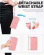 TUCCH iPhone 15 Pro Max Leather Wallet Case, iPhone 15 Pro Flip Phone Case - Wristband Rose Gold
