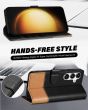 TUCCH SAMSUNG GALAXY S23FE Wallet Case, SAMSUNG S23FE PU Leather Case Flip Cover - Black & Brown