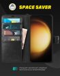 TUCCH SAMSUNG GALAXY S23FE Wallet Case, SAMSUNG S23FE PU Leather Case Flip Cover - Wrist Strap Black