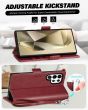 TUCCH SAMSUNG S24 Ultra Wallet Case, SAMSUNG Galaxy S24 Ultra PU Leather Cover Book Flip Folio Case - Strap - Dark Red