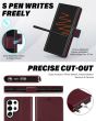 TUCCH SAMSUNG S24 Ultra Wallet Case, SAMSUNG Galaxy S24 Ultra PU Leather Cover Book Flip Folio Case - Wine Red