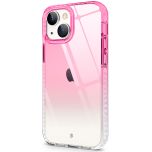 SHIELDON iPhone 13 Mini Clear Case Anti-Yellowing, Transparent Thin Slim Anti-Scratch Shockproof PC+TPU Case with Tempered Glass Screen Protector for iPhone 13 Mini - Red &amp;Clear