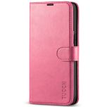 TUCCH iPhone 13 Pro Wallet Case, iPhone 13 Pro PU Leather Case, Folio Flip Cover with RFID Blocking and Kickstand - Hot Pink