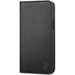 SHIELDON iPhone 15 Plus Genuine Leather Wallet Case, iPhone 15 Plus Mobile Phone Case - Full Grain Black