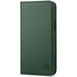 SHIELDON iPhone 15 Plus Genuine Leather Wallet Case, iPhone 15 Plus Kickstand Phone Case - Midnight Green